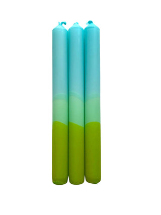Ocean Zephyr | Dip Dye Dinner Candle Trio