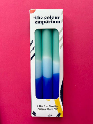 Clean Breeze | Dip Dye Dinner Candles Trio