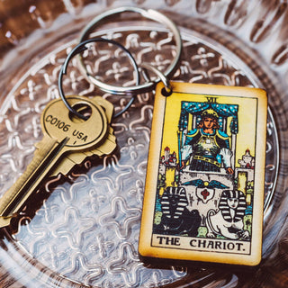 The Chariot Wooden Keychain