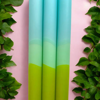 Ocean Zephyr | Dip Dye Dinner Candle Trio