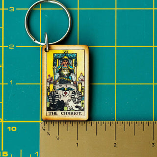 The Chariot Wooden Keychain