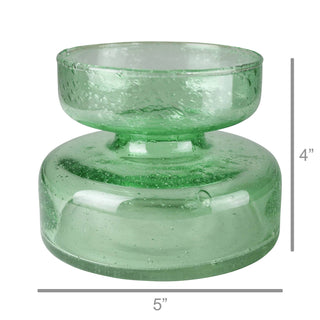 Seeded Glass Bulb Vase (Green)
