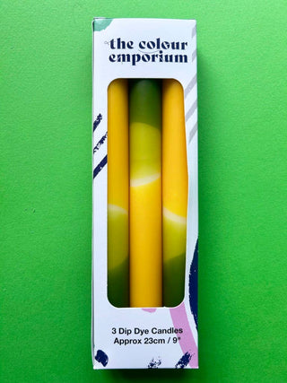 Lemons and Limes | Dip Dye Dinner Candle Trio
