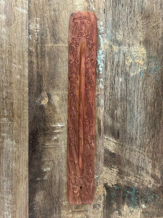 Brown Floral Carved Incense Burner
