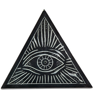 Mystic Eye in Triangle Soapstone Incense Burner