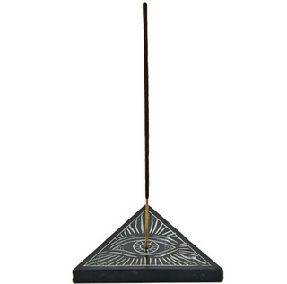 Mystic Eye in Triangle Soapstone Incense Burner