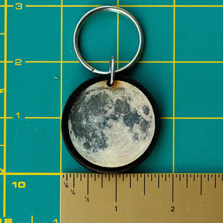Full Moon Wooden Keychain