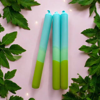 Ocean Zephyr | Dip Dye Dinner Candle Trio