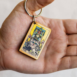 The Chariot Wooden Keychain