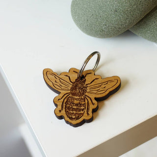 Wooden Bee Keychain