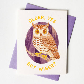 Older, But Wiser? Owl - Risograph Card