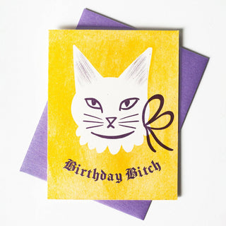 Birthday Bitch Blackletter- Risograph Card