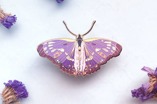 Lesser Purple Emperor Butterfly (Apatura ilia) Enamel Pin