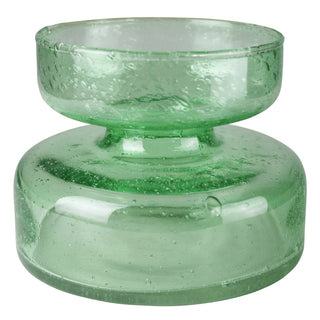 Seeded Glass Bulb Vase (Green)