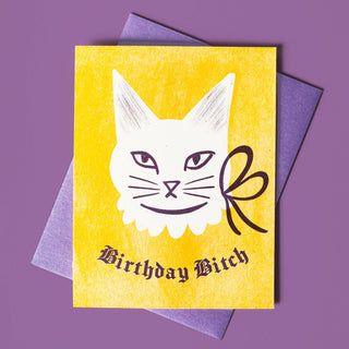 Birthday Bitch Blackletter- Risograph Card