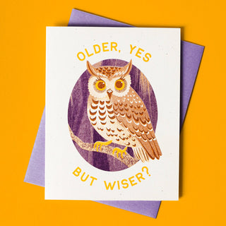 Older, But Wiser? Owl - Risograph Card