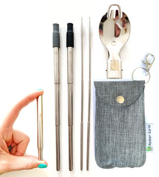 Collapsible Straw and Cutlery Kit