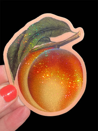Peach Glitter Sticker - 3"