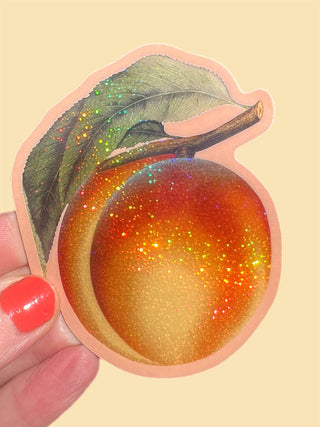Peach Glitter Sticker - 3"