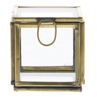 Petite Leaded Glass Box in Brass