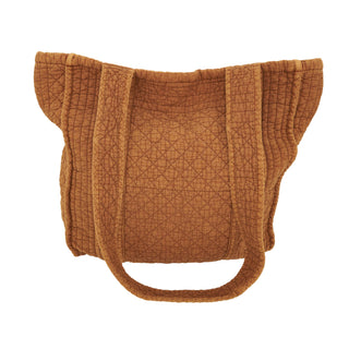 Soft Cotton Quilted Tote Bag: Terracotta / 14"x12"