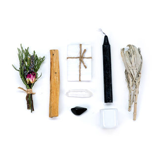 Mini New Moon & Waning Moon Ritual Kit gift set with crystals and candle