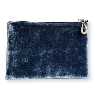 Silk Velvet Coin Purse: Indigo
