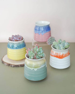 Glazed Floral Pot
