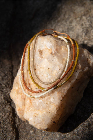 Sintha Silk Bead Bracelet: Olive