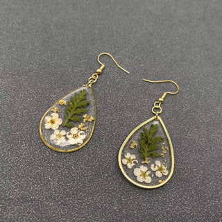 Dried Flowers Floral Dangle Earrings