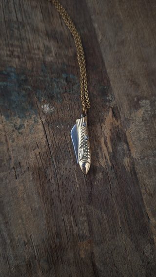 Mini Fish Handle Pocket Knife Necklace