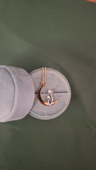 Bronze Moon Silver Shroom Necklace