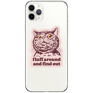 Fluff Around Kitty Vinyl Sticker