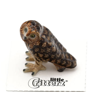 Evening The Short-eared Owl - Porcelain Miniature