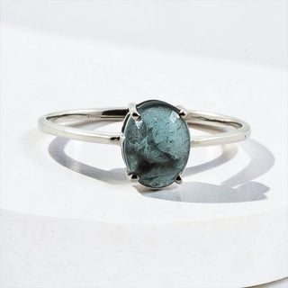 Blue Topaz Gemstone Ring in Sterling Silver