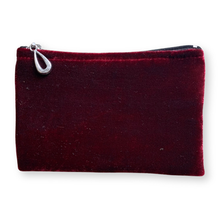 Silk Velvet Coin Purse: Red