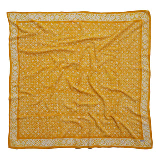 Large Hand Dyed Batik Bandana - Mustard Yellow