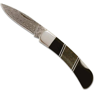 Dinosaur Bone Damascus Lockback Knife - Single