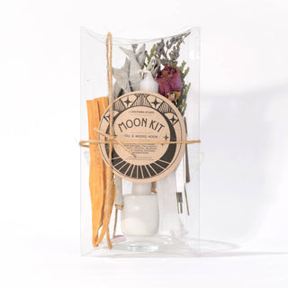 Mini Full & Waxing Moon Ritual Kit with crystals and candle