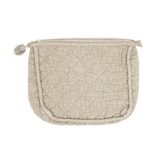 Soft Cotton Quilted Cosmetic Bag: Terracotta / 9"x7"