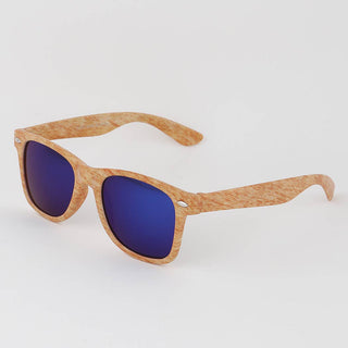 Polycarbonate Rustic Wood Sunglasses - Assorted Colors