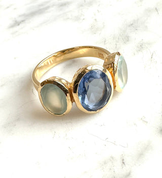 Gumdrop Ring 7 Blue Chalcedony