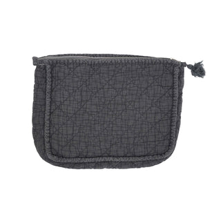 Soft Cotton Quilted Cosmetic Bag: Olive / 9"x7"