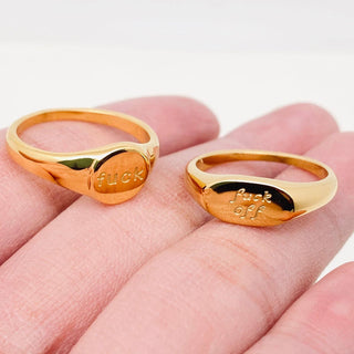 18K Gold-Plated "F*ck Off" Ring