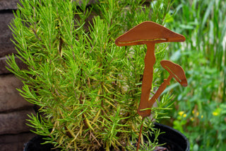Painted Sticky Cap Mushroom Pick - Metal Garden Yard Art