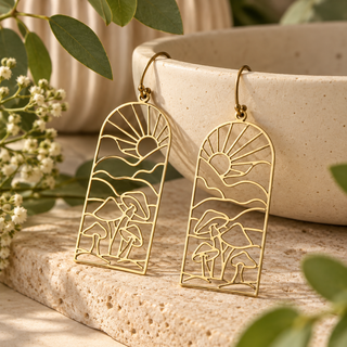 Mushroom Window Earrings