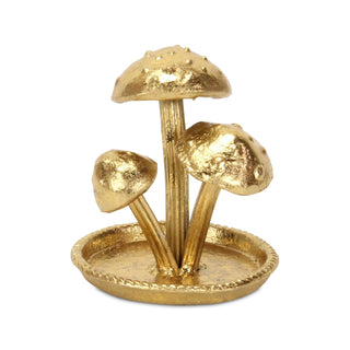 Cast Iron Golden Mushroom Trio Table Décor