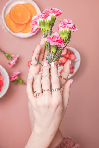 Orbit Circle Mother of Pearl Cosmic Ring - 14k Gold Filled