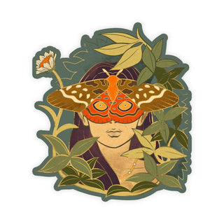 Mushroom Muse Moth Vinyl Sticker