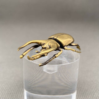 Vintage Brass Rhinoceros Beetle Desktop Figurine